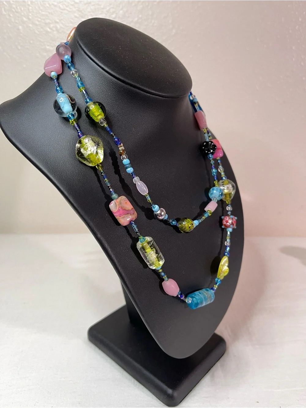 Multi-Colored Glass Bead Necklace